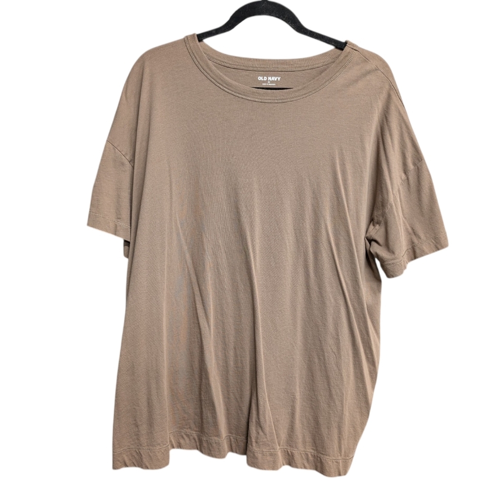Distressed tan oversized tunic top XL